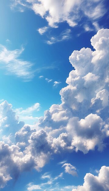 Photo du nuage de Cumulonimbus dans un ciel bleu vif par une journée ensoleillée prise d'en dessous