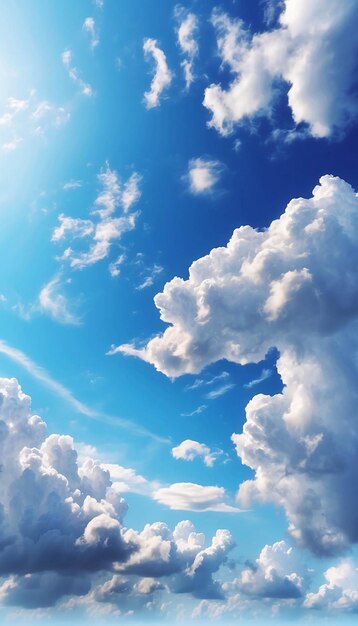 Photo du nuage de Cumulonimbus dans un ciel bleu vif par une journée ensoleillée prise d'en dessous