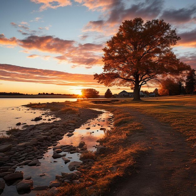 La photo du paysage d'automne de Crisp Horizon