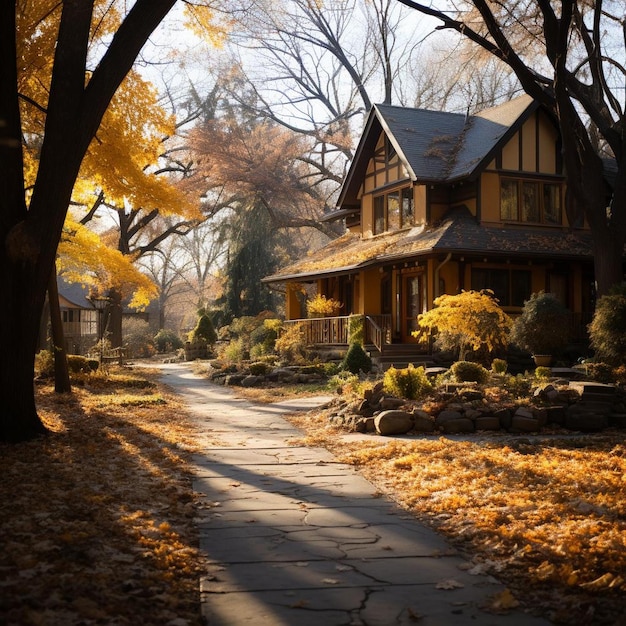 Une photo du paysage d'automne de la retraite de Maple Grove