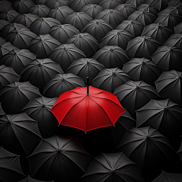 Photo du paysage de fond du parapluie rouge et noir