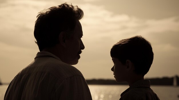 Photo photo du père et du fils.