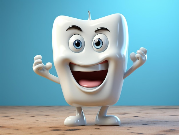 Photo photo du personnage de la mascotte dentaire