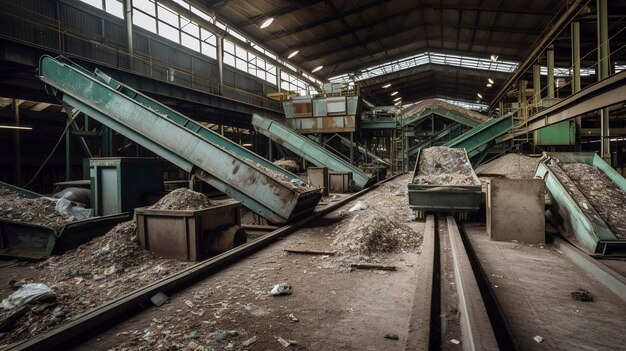 Une photo du processus de recyclage des matériaux industriels