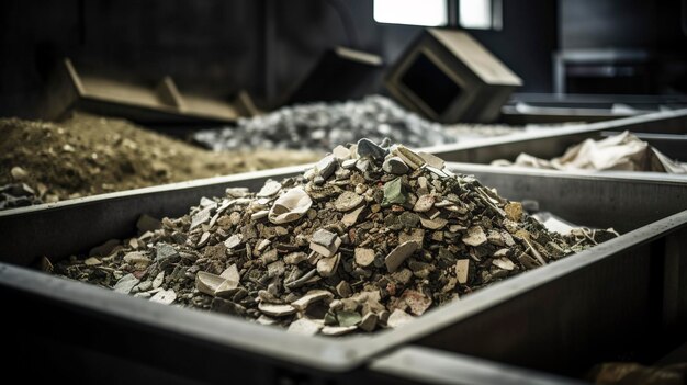 Une photo du processus de recyclage des matériaux industriels