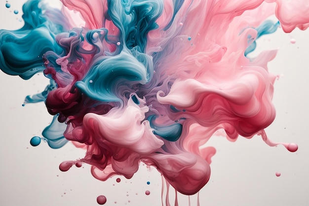 Photo l'eau explose douce biue et couleur rose désordre papier peint abstrait
