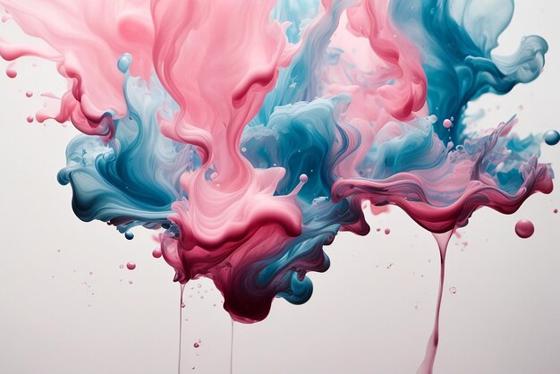 Photo l'eau explose douce biue et couleur rose désordre papier peint abstrait