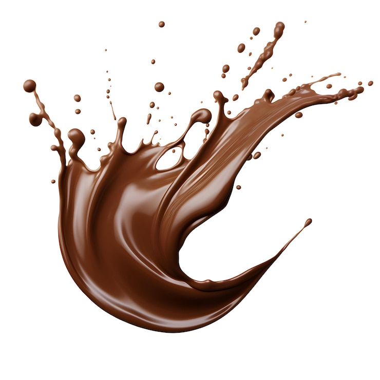 Photo photo d'éclaboussure de café chaud brunâtre ou de chocolat isolé sur fond blanc