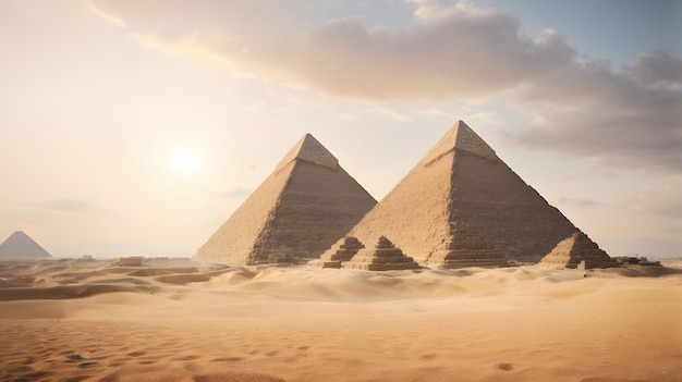 Photo d'egypte les grandes pyramides de gizeh vue