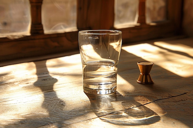 Une photo élégante d'un verre de tequila avec rétroéclairage