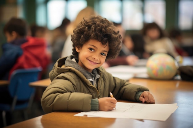 Une photo d'un élève de l'école primaire