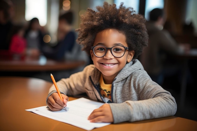 Une photo d'un élève de l'école primaire