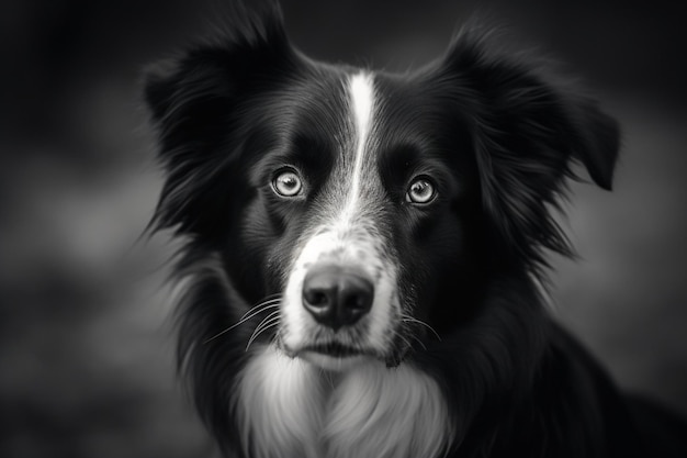 Photo d'émotion vers le bas border collie noir et blanc