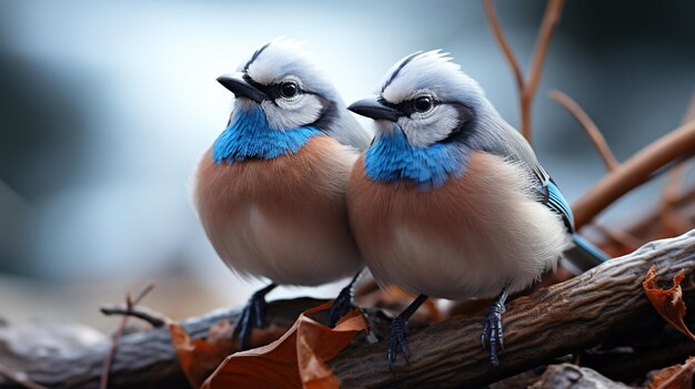 Une photo émouvante de deux Jays mettant l'accent sur l'expression de l'amour.