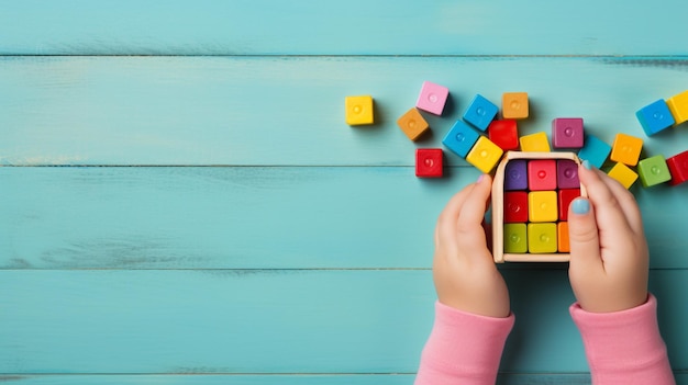 photo d'un enfant jouant avec des chiffres générés par l'IA