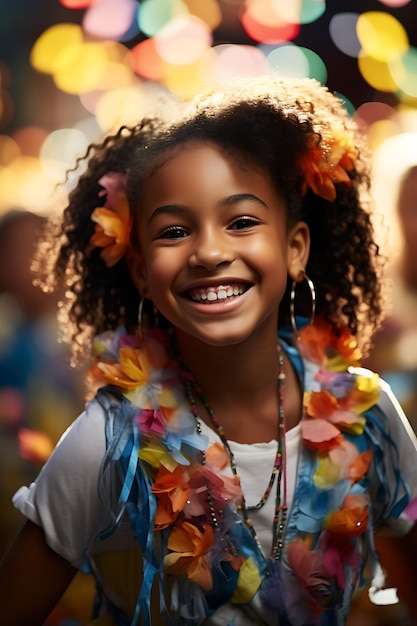 Photo d'enfants colombiens exécutant des danses traditionnelles lors de la fête de Nov Colombia Vibrant