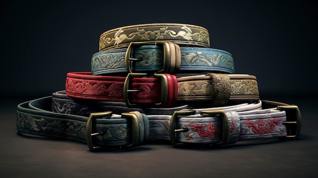 Une photo d'un ensemble de ceintures d'arts martiaux