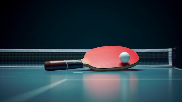 Une photo d'un ensemble de pattes et de balles de tennis de table