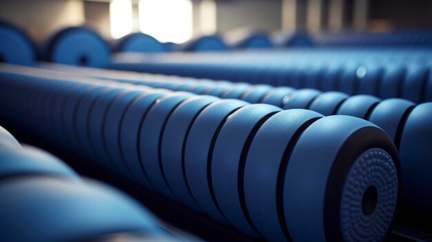 Une photo d'un ensemble de rouleaux en mousse dans un centre de remise en forme