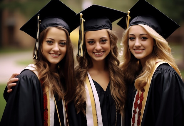 Photo de l'équipe d'étudiants de remise des diplômes de l'éducation de célébration