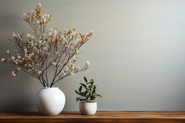 Photo espace intérieur blanc avec une planteuse