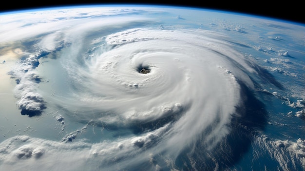 Cette photo a été prise lors d'une tempête l'après-midi. L'ouragan montre la planète Terre. C'est une image qui montre les éléments de cette tempête.