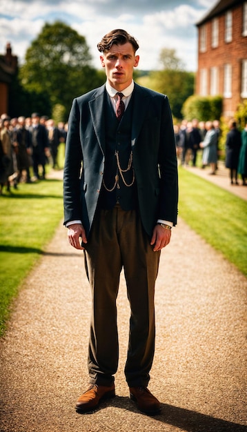 photo de l'europe du 19e siècle un homme vêtu d'un costume et d'une cravate posant pour un portrait IA générative