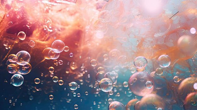 Photo une photo d'une explosion chaotique de bulles sous l'eau