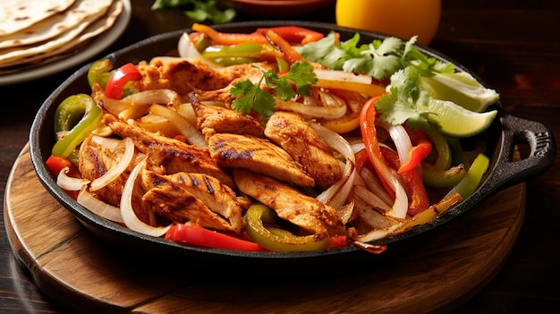 Une photo de fajitas au poulet