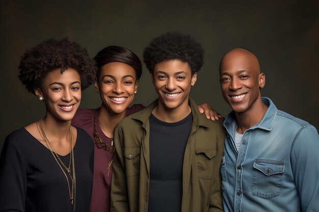 Photo d'une famille afro-américaine heureuse Photo et espace de copie