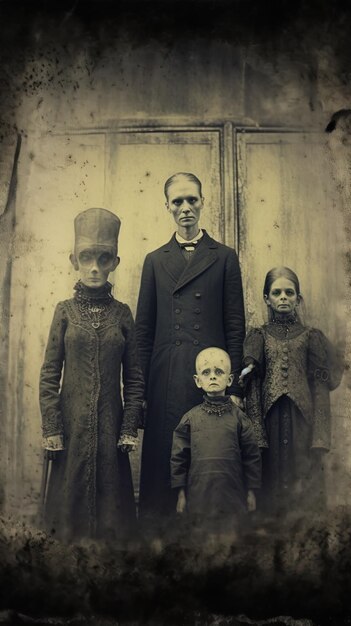 une photo de famille avec un homme et deux enfants
