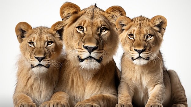 photo de famille de lion