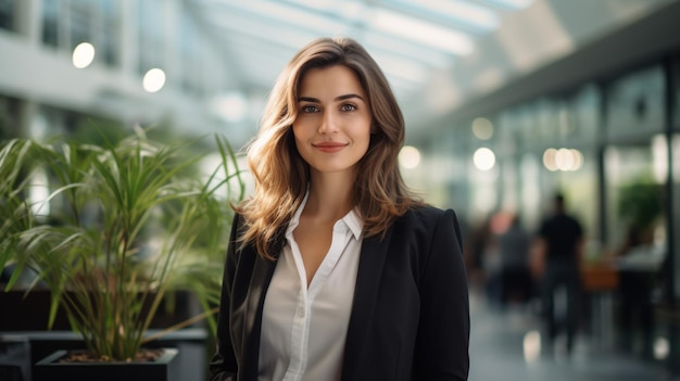 Photo photo d'une femme d'affaires dans le bureau plano medio