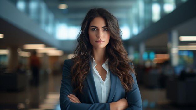 Photo photo d'une femme d'affaires dans le bureau plano medio