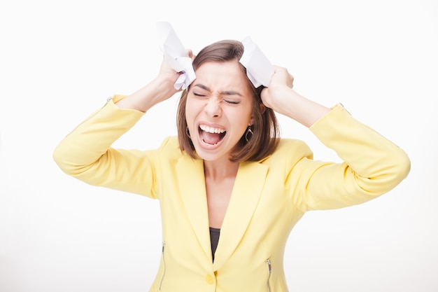 Photo photo d'une femme d'affaires stressée