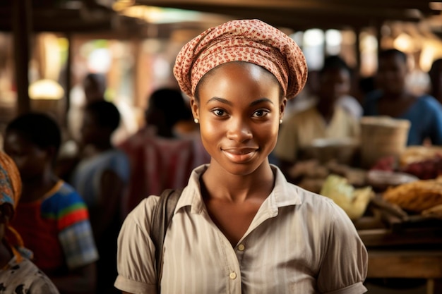 Photo d'une femme au marché