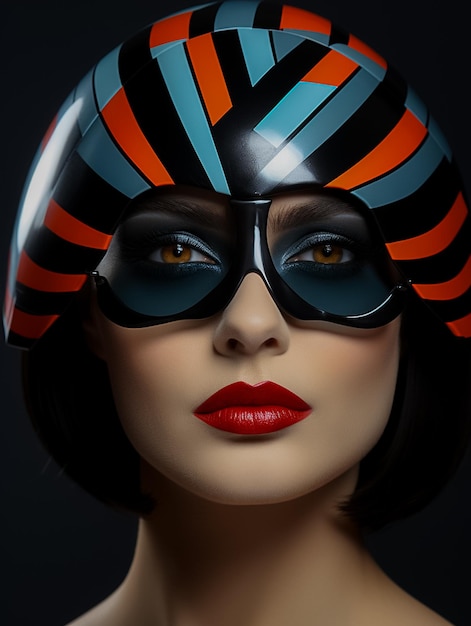 Photo d'une femme Cyberpunk avec un concept futuriste fantastique de maquillage rétro futuriste généré par l'IA