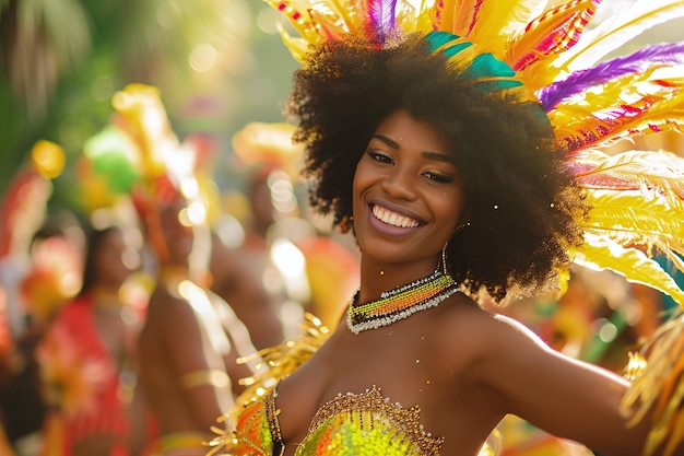 Photo d'une femme dansant à un carnaval