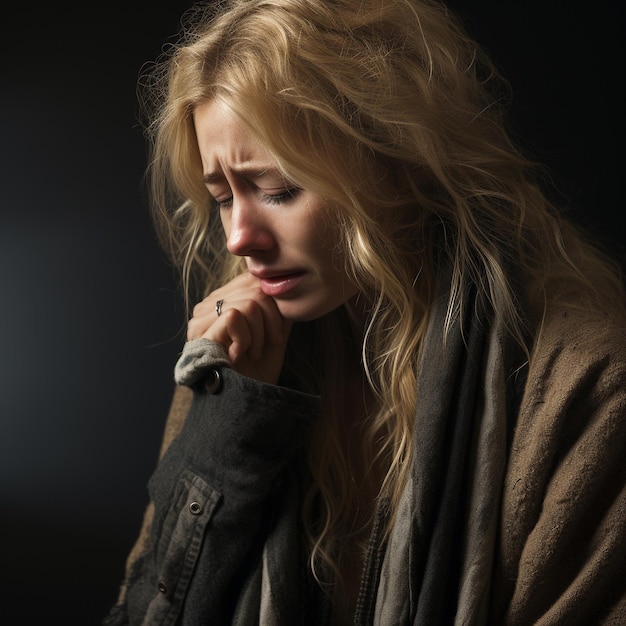 une photo d'une femme déprimée qui pleure