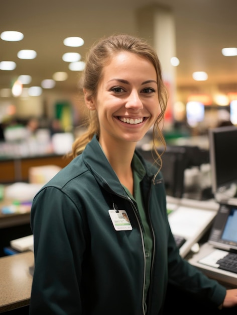 Photo photo d'une femme du personnel