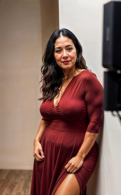 Photo d'une femme heureuse travaillant à la maison résident générative AI