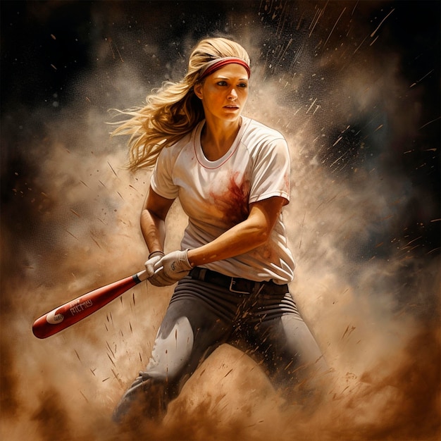 Photo de femme jouant au softball