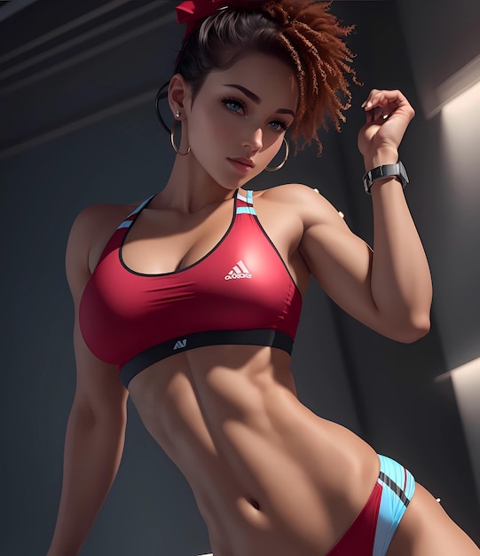 Photo femme sexy avec un corps parfait portant des vêtements de fitness