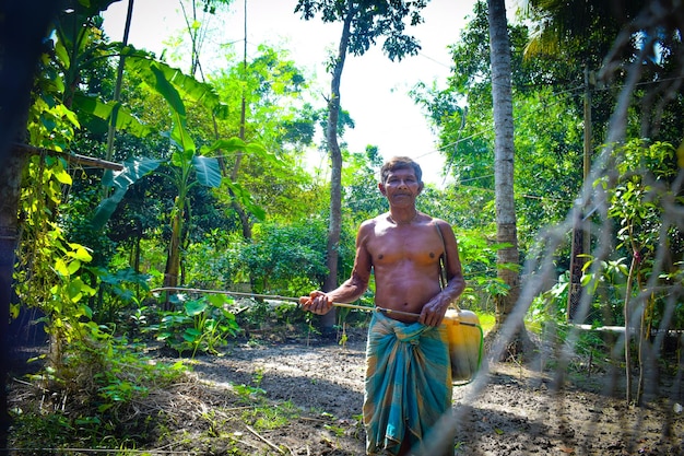 Photo photo d'un fermier du village