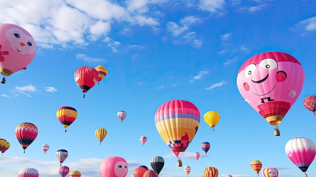 une photo d'un festival de montgolfières à air chaud magenta