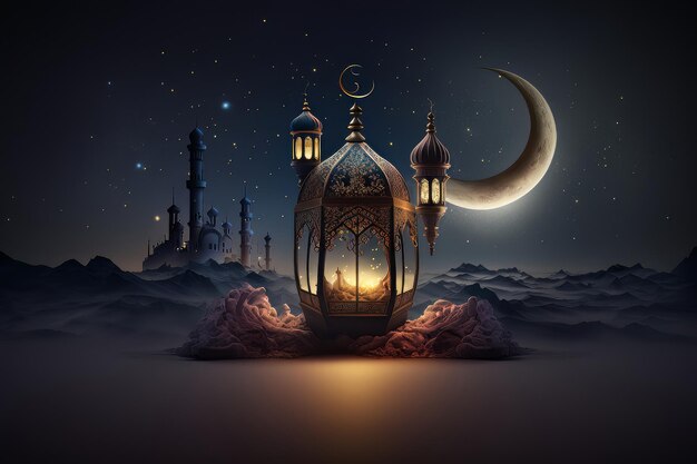 Photo festive ramadan kareem background Illustration AI Générative