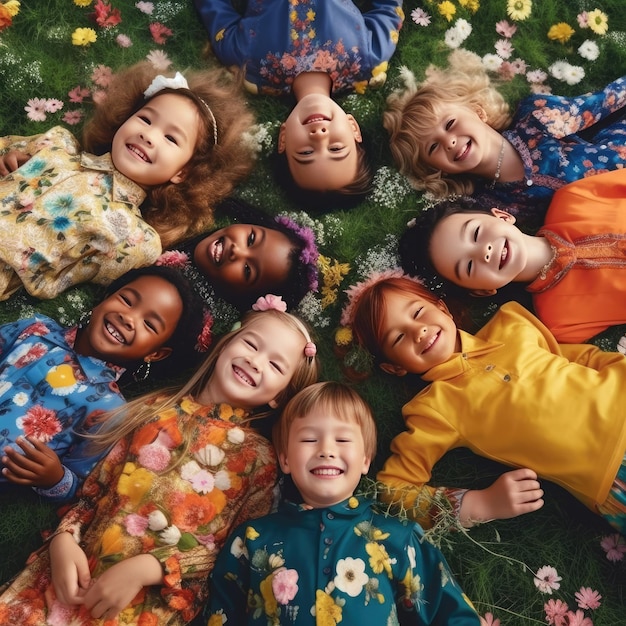 une photo de la fête des enfants heureux célébrée