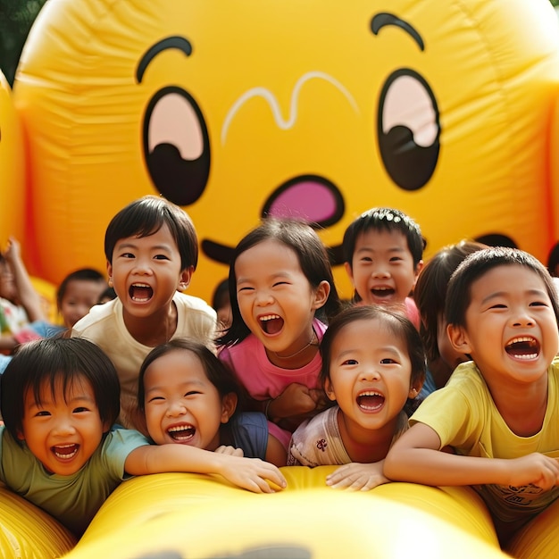 une photo de la fête des enfants heureux célébrée