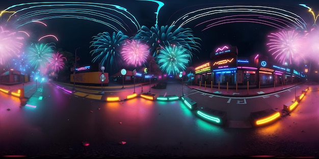 Photo de feux d'artifice illuminant le ciel nocturne