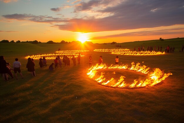 Une photo de la Fiesta en flammes par temps chaud